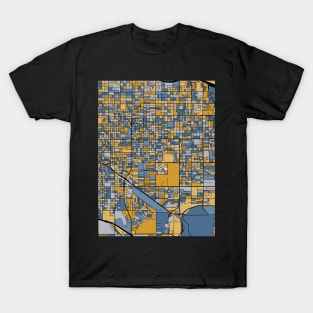 Tucson Map Pattern in Blue & Gold T-Shirt